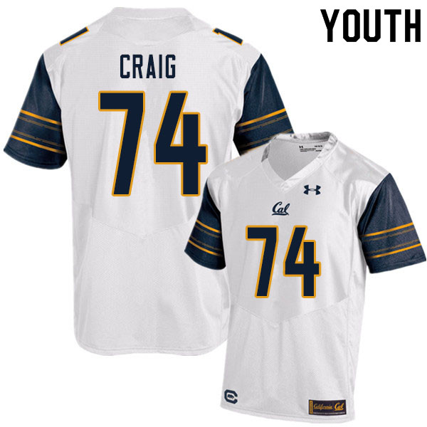 Youth #74 Will Craig Cal Bears UA College Football Jerseys Sale-White - Click Image to Close